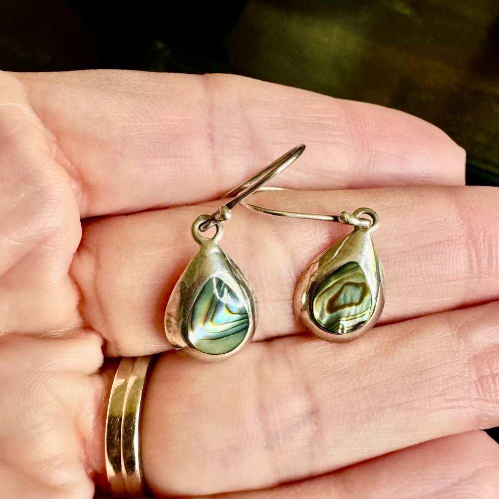 NWOT 950 Sterling Silver Abalone Shell Pendant and Earrings set - Picture 5 of 10